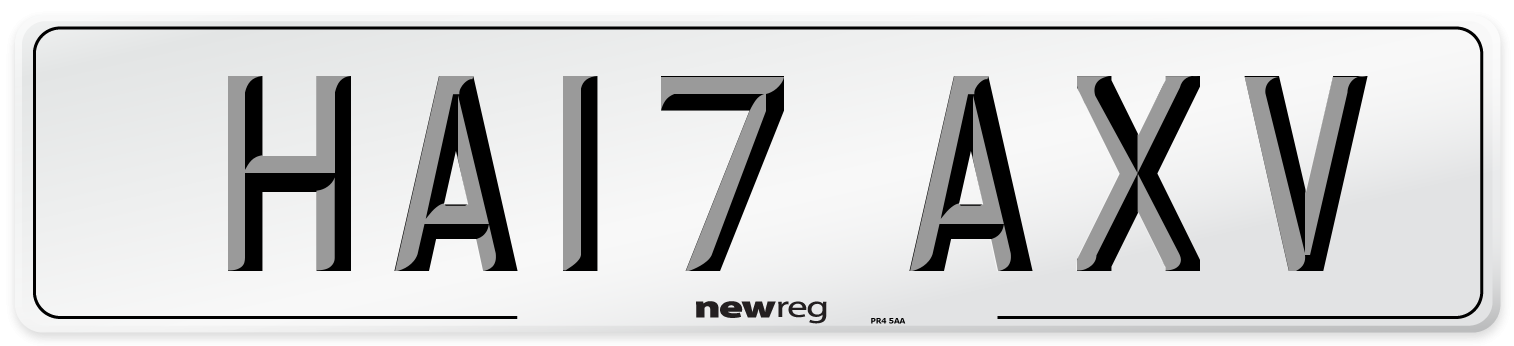 HA17 AXV Number Plate from New Reg